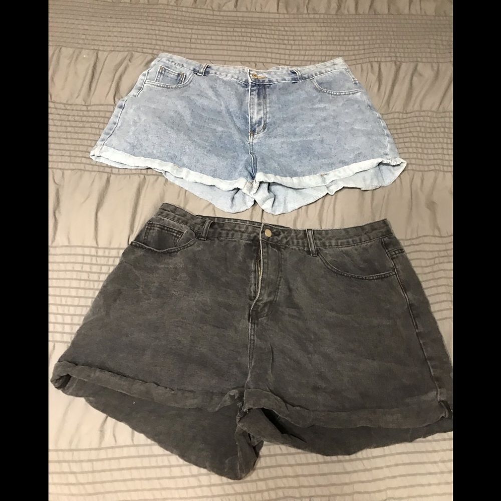 SHEIN two pairs of denim shorts.